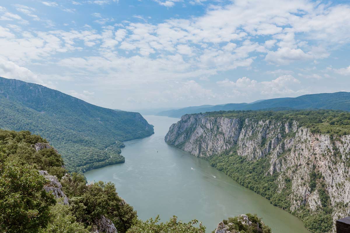 View of the Danube from the Ploce viewpoint in Djerdap National Park